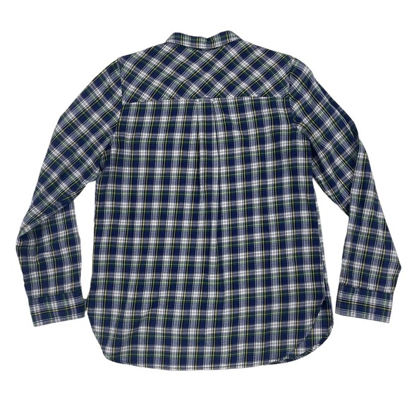 J. Crew Classic Long Sleeve Button Down Navy Green Plaid 8 - Picture 6 of 7